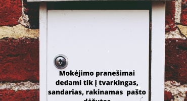 Mokėjimo pranešimai dedami tik į tvarkingas, rakinamas ir laiškininkams pasiekiamas pašto dėžutes.png